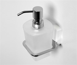 Дозатор для жидкого мыла стеклянный, 300 ml WasserKraft Leine K-5099WHITE - фото 136684