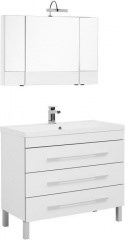 Комплект мебели для ванной Aquanet Верона NEW 100 белый (напольный 3 ящика) - фото 209676