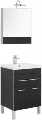 Комплект мебели для ванной Aquanet Верона NEW 58 черный (напольный 1 ящик 2 дверцы) - фото 209682