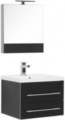 Комплект мебели для ванной Aquanet Верона NEW 58 черный (подвесной 2 ящика) - фото 209684