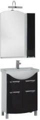 Мебель для ванной Aquanet Асти 65 черный (зеркало шкаф/полка) - фото 209775