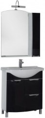 Мебель для ванной Aquanet Асти 75 б\к черный (зеркало шкаф/полка) - фото 209777