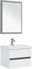 Мебель для ванной Aquanet Беркли 60 белый/дуб рошелье (зеркало дуб рошелье) - фото 209781