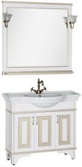 Мебель для ванной Aquanet Валенса 100 белый краколет/золото - фото 209790
