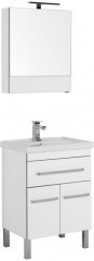 Мебель для ванной Aquanet Сиена 60 белый (напольный 1 ящик 2 дверцы) - фото 210103