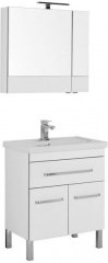 Мебель для ванной Aquanet Сиена 70 белый (напольный 1 ящик 2 дверцы) - фото 210109