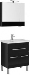 Мебель для ванной Aquanet Сиена 70 черный (напольный 1 ящик 2 дверцы) - фото 210112