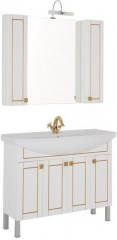 Мебель для ванной Aquanet Честер 105 белый/золото - фото 210179
