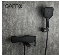 Смеситель для ванны Gappo Futura G3217-6 черный матовый - фото 210629