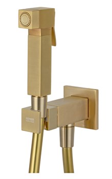 Гигиенический душ с прогрессивным смесителем Remer QUBIKA Q64BG золото матовое - фото 221411