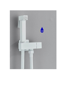 Гигиенический душ с запорным вентилем Santarinio SB-140504 белый матовый - фото 232325