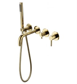 Смеситель скрытого монтажа для ванны с душем Grocenberg GB5070GO золото глянец - фото 233302