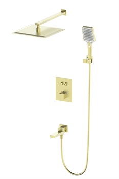 Душевая система с термостатом встраиваемая WONZON & WOGHAND WW-88929003-BG Брашированное золото 44398 - фото 253111