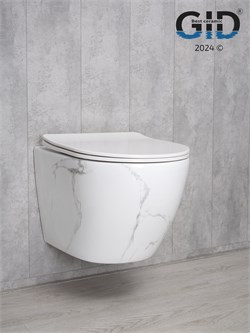 Безободковый подвесной унитаз под камень микролифт дюропласт Gid Ws2198 44560 - фото 254814