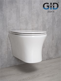 Безободковый подвесной унитаз микролифт дюропласт Gid Tr2101 44581 - фото 255232