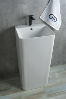 Напольная белая раковина для ванной Gid Nb148 44595 - фото 255453