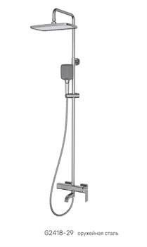 Душевая стойка со смесителем Gappo G18 G2418-29 оружейная сталь 44621 - фото 255767