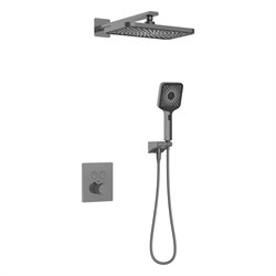Душевая система скрытого монтажа  с термостатом KAISER Sano 08477-15 оружейная сталь 44663