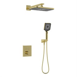 Душевая система скрытого монтажа  с термостатом KAISER Sano 08477-3 золото матовое 44664