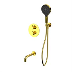 Термостатический смеситель скрытого монтажа для ванны с душем WHITECROSS Y YSET10TOPGL (золото) 44702