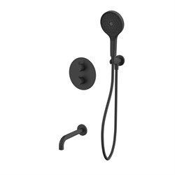 Термостатический смеситель скрытого монтажа для ванны с душем WHITECROSS Y YSET10TOPBL (черный матовый) 44703