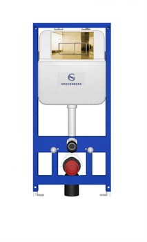 Инсталляция для унитаза с кнопкой для смыва Grocenberg GS3050-KM3070GO золото глянец 44722