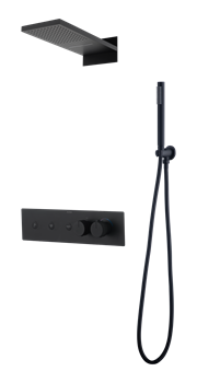Душевая система с термостатом скрытого монтажа Boheme  Fusion 131-B черная матовая 44745