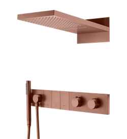 Душевая система с термостатом скрытого монтажа Boheme ZODIAC 133-BRB брашированная бронза 44755