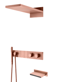 Душевая система с термостатом скрытого монтажа Boheme ZODIAC 133-2-CB брашированная медь 44756