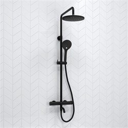 Душевая система с термостатом Wasserkraft Thermo A288.077.078.BM черная матовая 44798