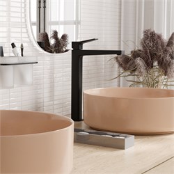 Высокий смеситель для раковины Wasserkraft Bever 2403H черный матовый 44986