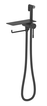 Гигиенический душ скрытого монтажа с полкой и держателем полотенца VIEIR V403052-C черный матовый 45087