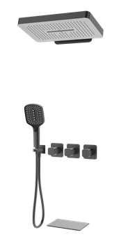 Душевая система скрытого монтажа Ganzer GZ12168-Q графит 45128