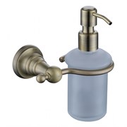 4210 Дозатор для жидкого мыла настенный (стекло) бронза (латунь)