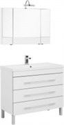 Комплект мебели для ванной Aquanet Верона NEW 100 белый (напольный 3 ящика)