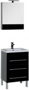 Комплект мебели для ванной Aquanet Верона NEW 58 черный (напольный 3 ящика)