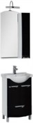 Мебель для ванной Aquanet Асти 55 черный (2 дверцы 1 ящик, зеркало шкаф/полка)