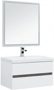 Мебель для ванной Aquanet Беркли 80 белый/дуб рошелье (зеркало белое)