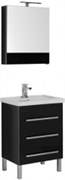 Мебель для ванной Aquanet Сиена 60 черный (напольный 3 ящика)