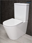 Напольный унитаз белый безободковый микролифт дюропласт Gid Tn2189 (+GEBERIT) 44555