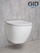 Безободковый подвесной унитаз микролифт дюропласт Gid Tr2198 44564