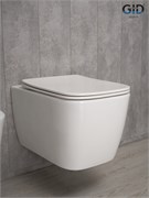 Безободковый подвесной унитаз микролифт дюропласт Gid Tr2140 44569