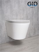 Безободковый подвесной унитаз микролифт дюропласт Gid Tr2130 44572