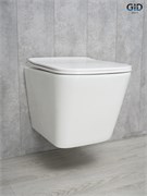 Безободковый подвесной унитаз белый микролифт дюропласт Gid Tr2143 44580
