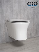 Безободковый подвесной унитаз микролифт дюропласт Gid Tr2101 44581
