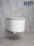 Безободковый подвесной унитаз микролифт дюропласт Gid Tr2150 44582