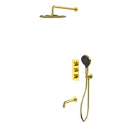 Душевая система с термостатом скрытого монтажа WHITECROSS Y YSET11TOPGL (золото) 44696