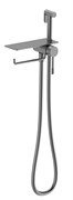 Гигиенический душ скрытого монтажа с полкой и держателем полотенца VIEIR V403052-G графит 45089