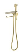 Гигиенический душ скрытого монтажа с полкой и держателем полотенца VIEIR V403052-S золото матовое 45090