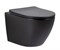 Безободковый подвесной унитаз черный матовый микролифт дюропласт Торнадо Gid Tr2122TF-Bm 44577